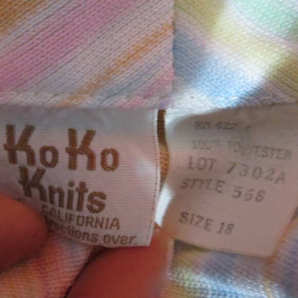 Pastel Stripe Blazer Jacket Office Colorful Summer 18 Plus Size Cute Pin XL - Picture 8 of 8